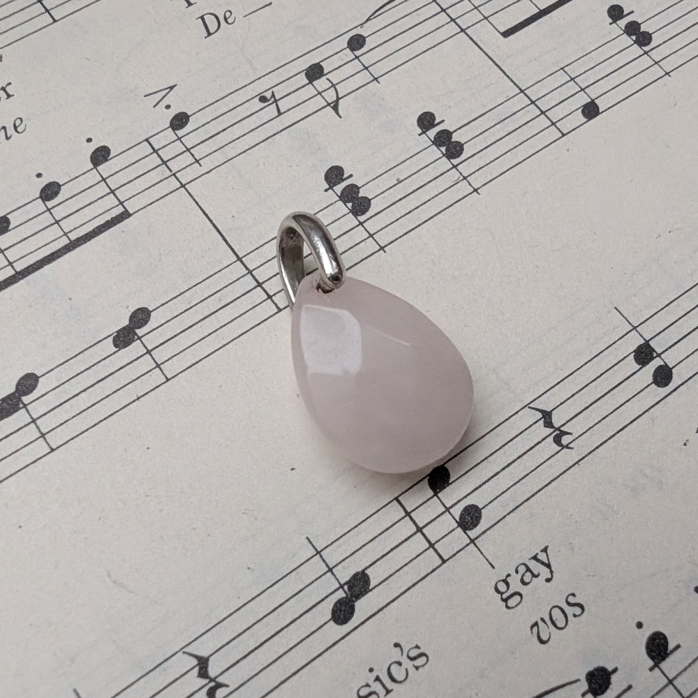 Silver and Pink Teardrop Pendant